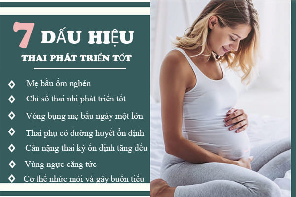 7 dấu hiệu thai phát triển tốt trong bụng mẹ